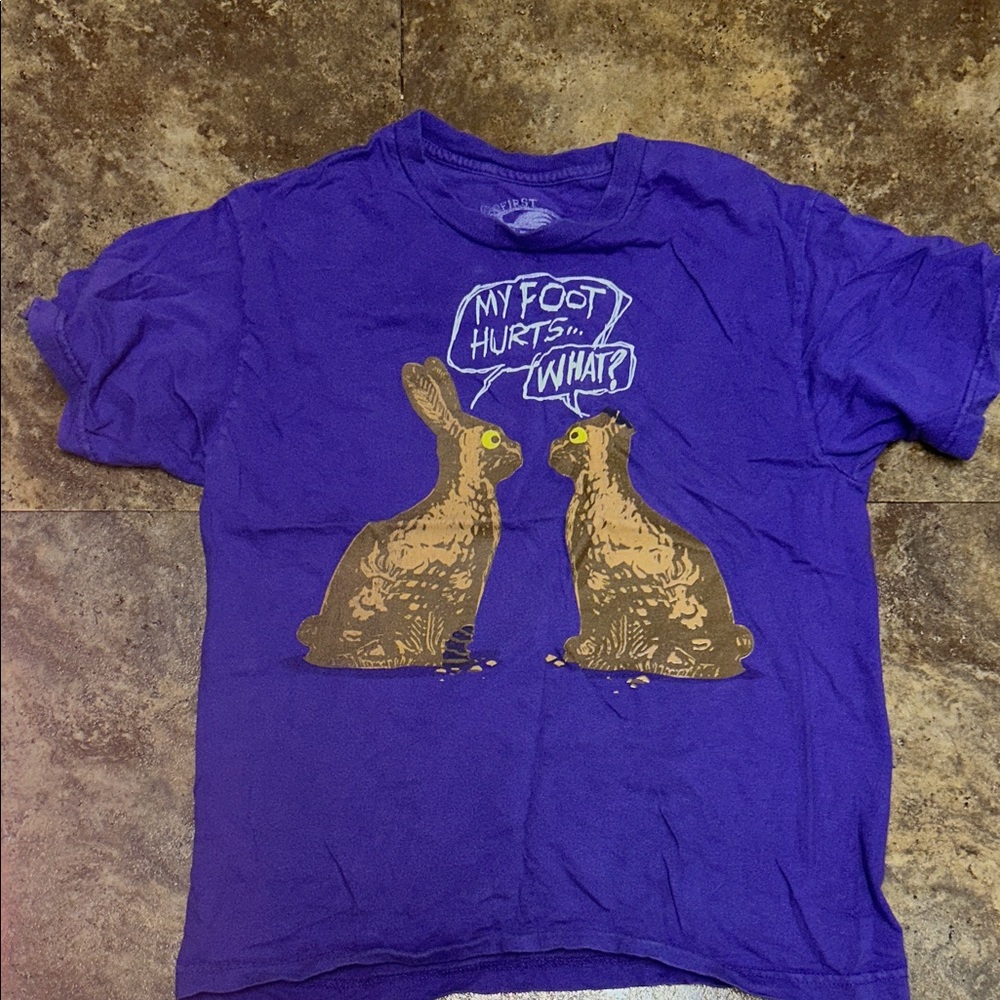 First Wave Purple Kids Tee with Rabbit Print